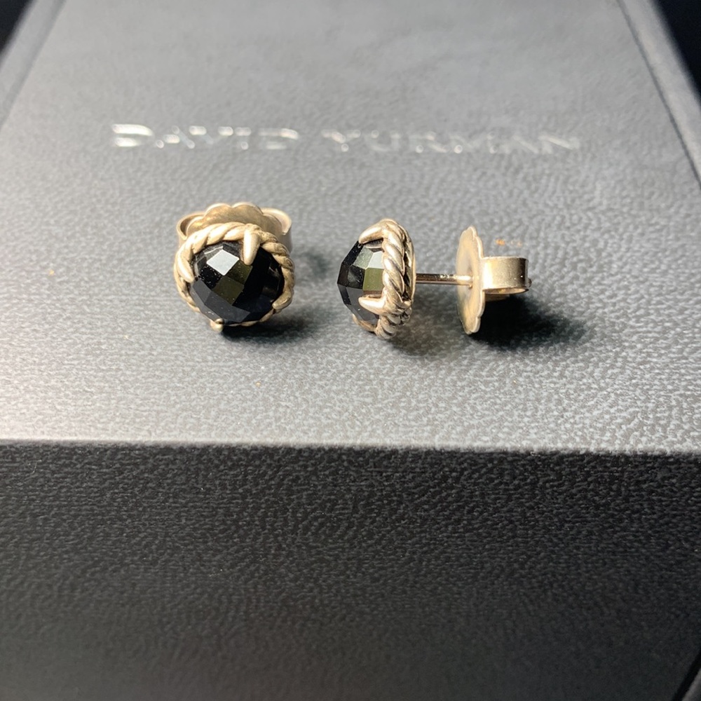 David Yurman Onyx and silver Chatelaine earrings